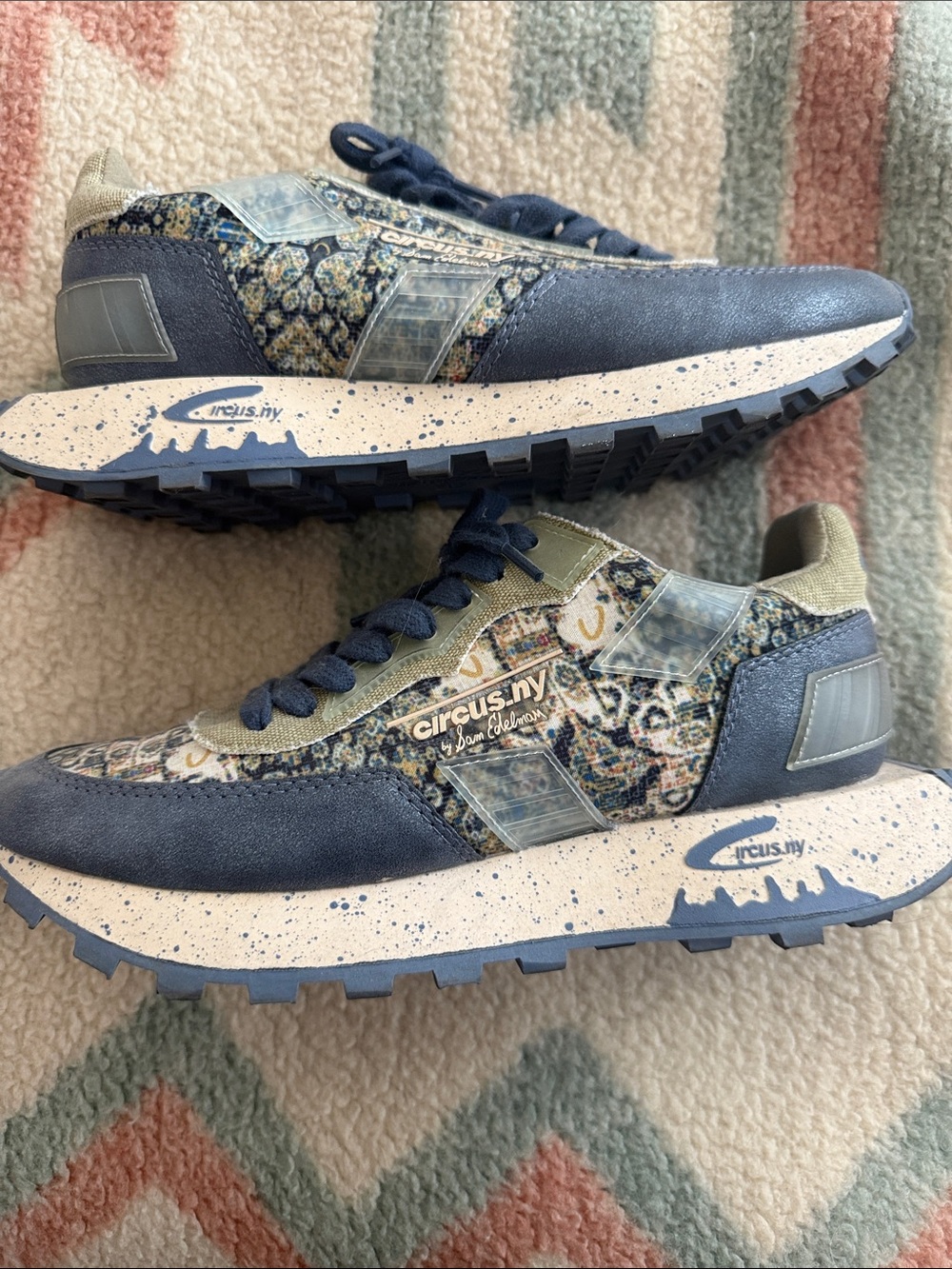 Circus by Sam Edelman Men's Navy & Olive Patterned Runner Sneakers